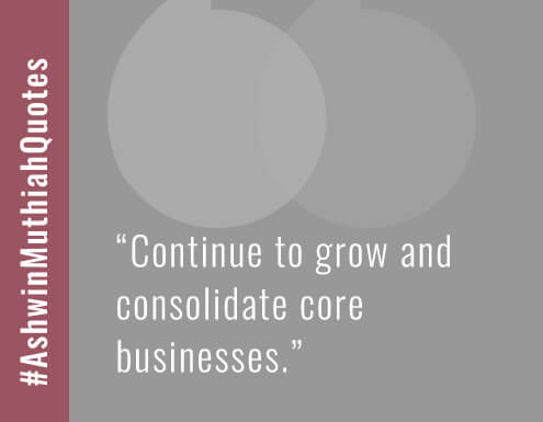 Continue to grow and consolidate core businesses.